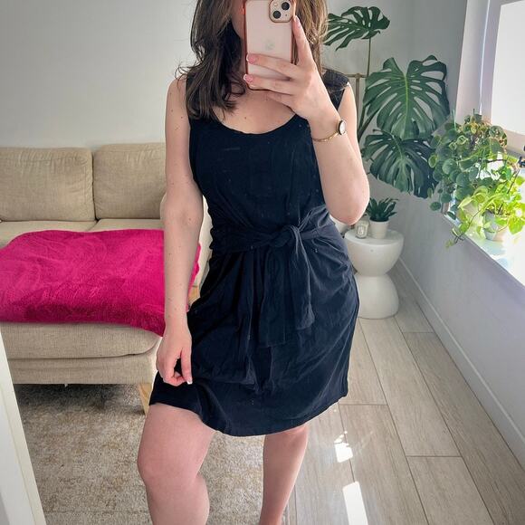 NEW J. Crew Black Tie Dress Size Large - Picture 1 of 8